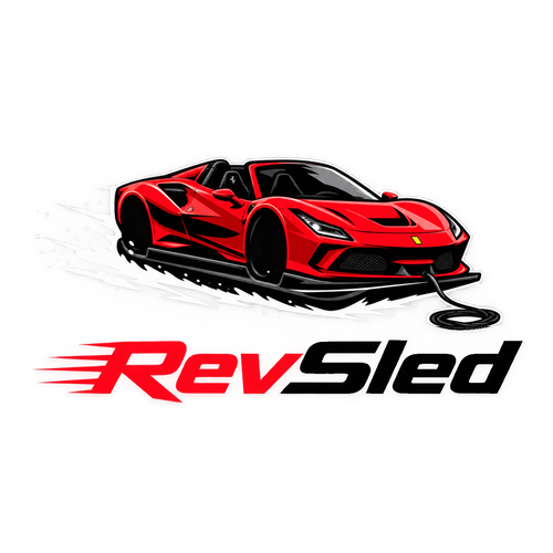 Revsled logo with black Sled lettering